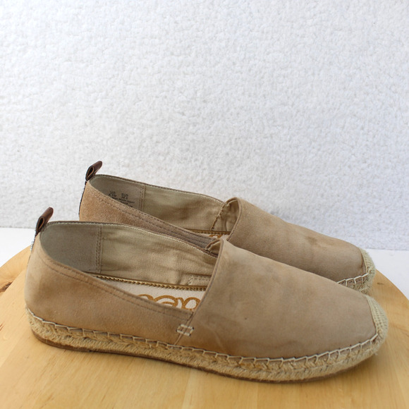 Sam Edelman Flats Espadrilles 8.5 Suede Beige Slip On Comfort Casual Office - Picture 1 of 11